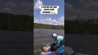 A SON AND DAD SAVE BOATER FROM DROWNING 😳🙏 viral trending shorts boat boating [upl. by Arymahs301]