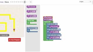 Blockly Games  Maze  Level 8 [upl. by Mosier]