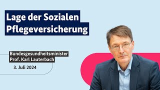 Bundesgesundheitsminister Prof Karl Lauterbach zur Lage der Sozialen Pflegeversicherung [upl. by Spiegelman]