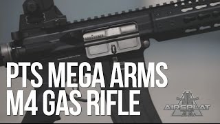 PTS Mega Arms M4 AR15 Airsoft Gas Blowback Rifle  AirSplat On Demand [upl. by Anivad]