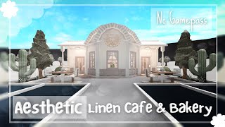 Roblox Bloxburg No Game pass Aesthetic Linen Cafe Speed build  Tour  Jan 15 2021  Minami Oroi [upl. by Tavia15]