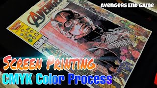 SCREEN PRINTING CMYK COLOR PROCESS  AVENGERS [upl. by Ydnik]