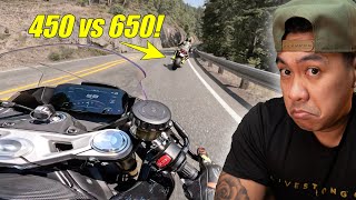 CFMOTO 450SS VS BIGGER AND FASTER SPORT BIKES [upl. by Horick]