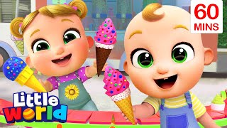 Ice Cream Song With Nina And Nico  More Little World Nursery Rhymes and Educational Songs [upl. by Ilujna]