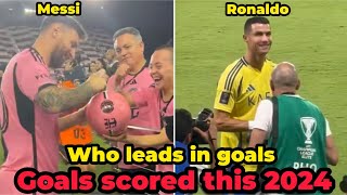 Lionel Messi vs Cristiano Ronaldo Who leads in goals scored in 2024 [upl. by Jae495]