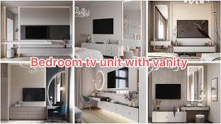 Bedroom TV unit with vanity mirror  tv unit bedroom designs [upl. by Fiorenze246]