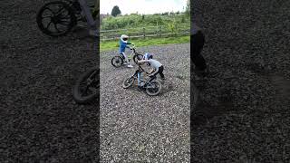 doing donuts 5 Yr old falls off his revvi 16  amped a20 in the gravel [upl. by Jay]