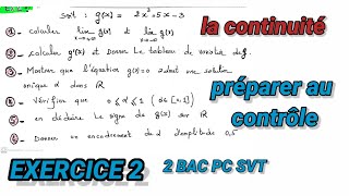 la continuité 🚩Préparer au contrôle 2bac pc svt exercice 2 [upl. by Calandra]