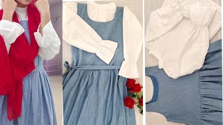 DIY  DENIM OVERALL DRESS WITH TOP  full tutorial for beginners [upl. by Ynogoham231]