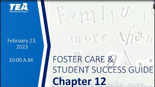 Foster Care and Student Success Guide Webinar Series Chapter 12 [upl. by Enenstein]