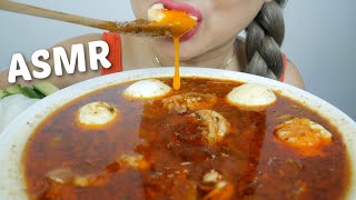 Shrimp SEAFOOD BOIL with Extra Soft Boiled Eggs Slurping Soft Eating Sounds  NE Lets Eat [upl. by Zug996]