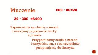 Mnożenie i dzielenie liczb z zerami na końcu [upl. by Nordna]