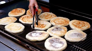 KOREAN STREET FOOD  How to make Korean hotteok delicious  Sweet Pancake master quotHotteokquot [upl. by Ymor]