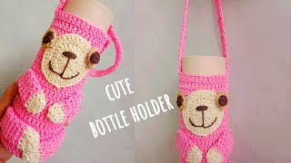 how to crochet bottle holder easy and cute [upl. by Vasquez]