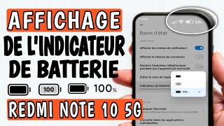 Comment afficher le pourcentage de batterie intégré sur redmi 10 5G [upl. by Ellen]