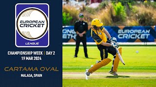 🔴 European Cricket League 2024  Championship Week Day 2  Cartama Oval Spain  T10 Live Cricket [upl. by Yumuk]