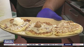 National Pancake Day Snooze Eatery shows off how to celebrate [upl. by Lynea]