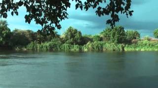 Kafue River at the confluence with the Zambezi River [upl. by Dibb939]