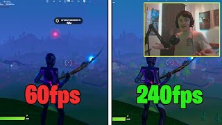 I played Fortnite on Every FPS  60fps vs 144fps vs 240fps Fortnite Battle Royal [upl. by Alyahs]