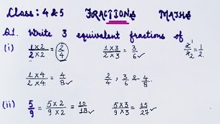 Write three fractions equivalent to each of the following fraction  equivalent fractions 4th grade [upl. by Novyaj]