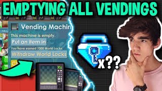 EMPTYING VENDING MACHINES SOLD ALL MY EXPENSIVE ITEMS  Growtopia [upl. by Ajssatan]