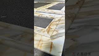 Calacatta Gold Marble Fireplace Surround Mantel Layout [upl. by Ronoh]