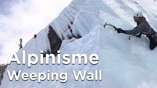 Weeping Wall cascade de glace alpinisme montagne Banff National Park Alberta Canada [upl. by Anairo]