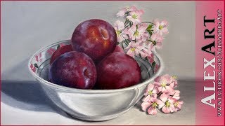 Plum Plum Plum  OIL PAINTING time lapse [upl. by Kurys]