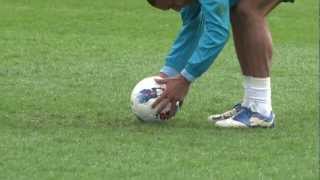 TOP CORNER Nigel De Jong free kick and celebration dance  INSIDE TRAINING  HD [upl. by Ahsratal]