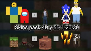 ✅Nuevo Skins pack 4D Y 5D Para Minecraft PE 12030  Android y Windows 📥📎 [upl. by Akcire]