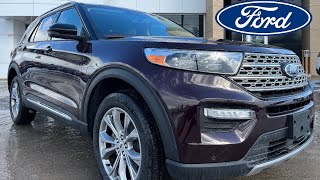 2023 Ford Explorer Limited 4WD 23L EcoBoost in Jewel Red Metallic w Sandstone Interior WalkAround [upl. by Gnilrad]