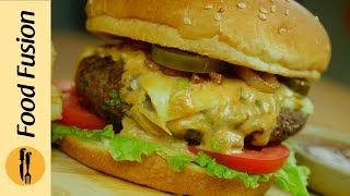 Beef Burger with Fusion Sauce Recipe by Food Fusion Eid Recipe [upl. by Quent]