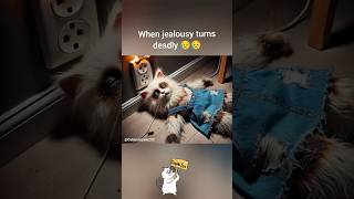 Jealousy has gone too far The white cat emotional journey cat ai jealousy shorts pets [upl. by Guntar]