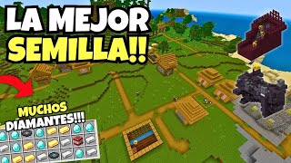 🔥LA SEMILLA PERFECTA para MINECRAFT 121 BEDROCK Minecraft survival técnico [upl. by Hgieleak853]