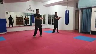 International Lun Gai Foshan Wing Chun Association Muk Yan Chong 木人樁  Baat Jam Dao 八斩刀 [upl. by Vig]