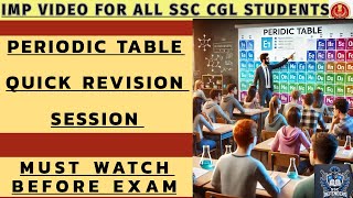 Periodic table quick revision class for ssc cgl ssccgl2024 periodictable periodictableforssc [upl. by Melc275]