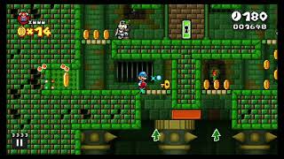 Super Mario Unimaker 1S Deluxe Custom Level Tower of Pokeys [upl. by Nepsa392]