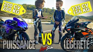 Puissance ou légèreté   Yamaha R1 vs KTM RC8C [upl. by Aynor]