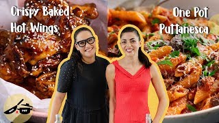 Marion amp Silvia Make Kitchen Hacks  One Pot Puttanesca amp Crispy Baked Hot Wings  WOK x POT Ep 7 [upl. by Ecirrehs154]