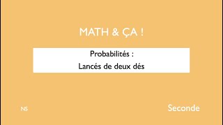 Probabilités lancés de deux dés [upl. by Gall]