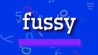 FUSSY  HOW TO SAY FUSSY fussy [upl. by Anaud]