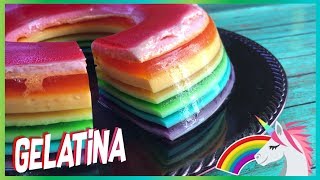 🌈 GELATINA de ARCOIRIS paso a paso [upl. by Bilek]