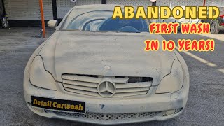 First wash in 10 years ABANDONED Mercedes CLS350barn find firstwash barnfind [upl. by Naxela]