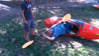 Kayak Roll practice on dry land [upl. by Akahs236]