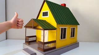 How to Make A House From Cardboard  Kartondan Harika bir Ev Yapımı [upl. by Ardnosac]