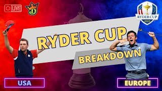 Ryder Cup 2023  Lineup Construction  Draftkings Picks and Strategy [upl. by Cohdwell]