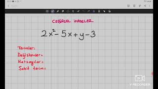 6Sınıf Cebirsel İfadeler Temel Kavramlar [upl. by Teodor772]
