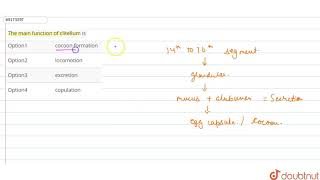 The main function of clitellum is [upl. by Shotton]