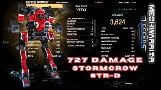 MechWarrior Online Stormcrow SCRD  727 Damage at Vitric Station 1 KB 1 Solo 2 KMDD 3 Components [upl. by Aurelia]