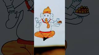 How to make ganesh ji drwaing with colour full body ganesh bhagwaan easy ganesh ji shortvideo 🙏🙏💐 [upl. by Newmann]